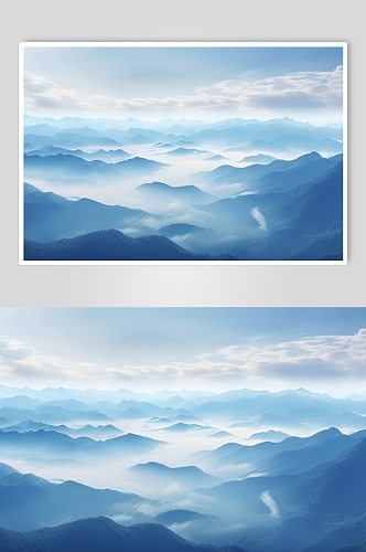 AI数字艺术云端山川壮观景色图片