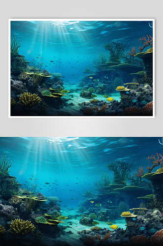 AI数字艺术海底生物图片