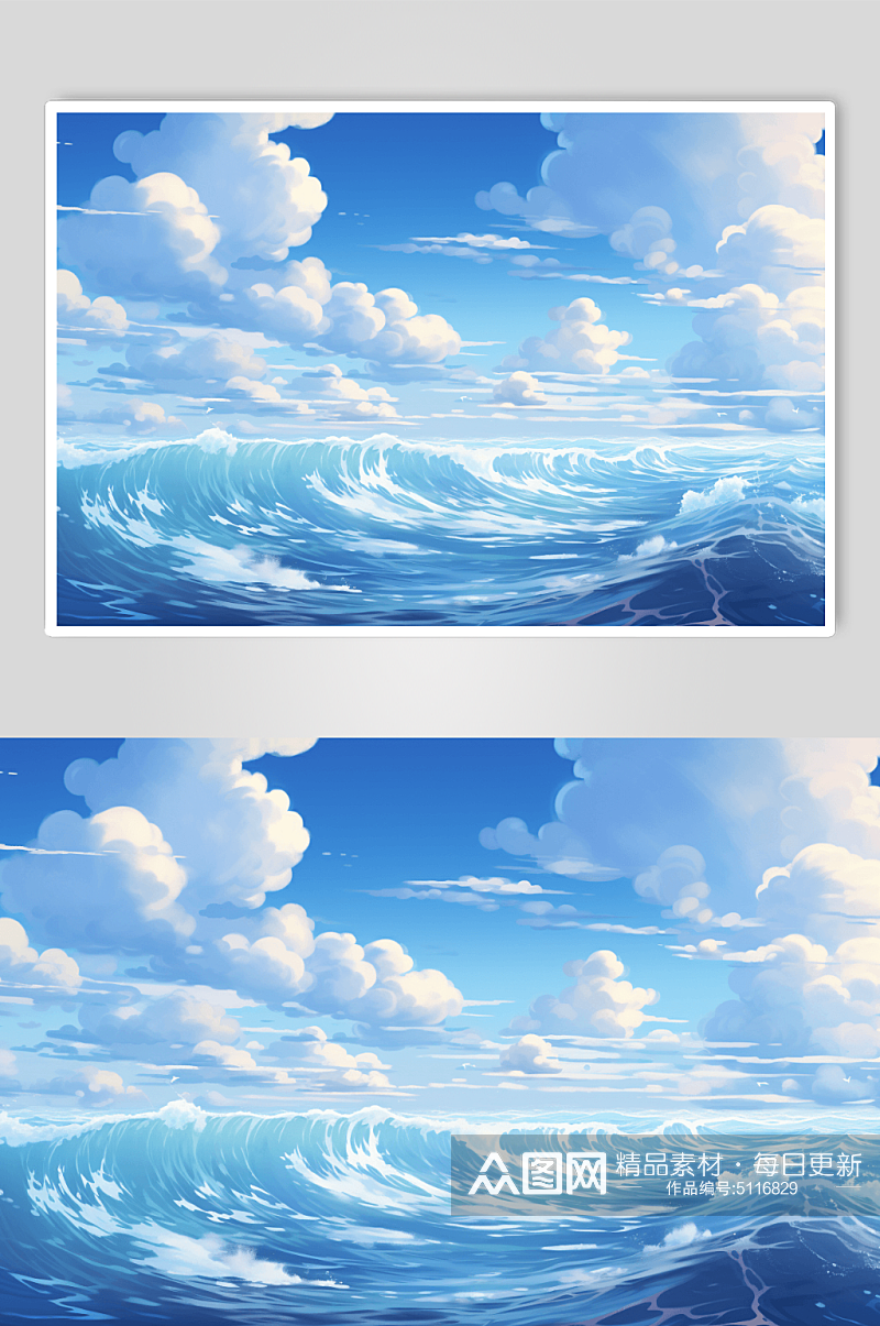 AI数字艺术海边风景景色图片素材