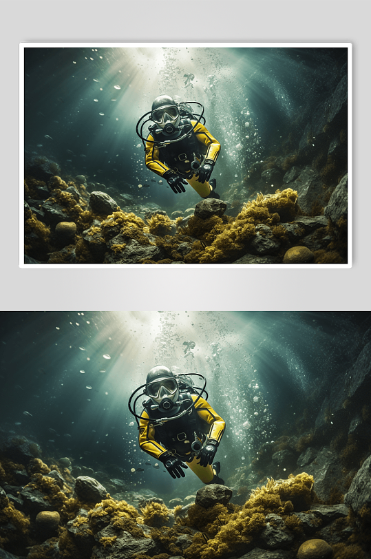 AI数字艺术深海潜水员图片