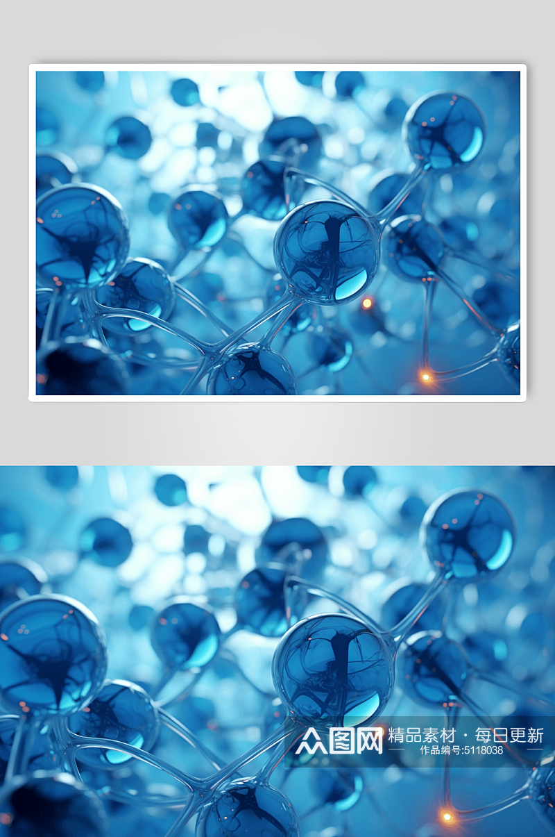AI数字艺术3d细胞分子图片素材