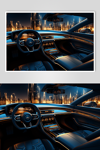 AI数字艺术汽车内部内饰图片