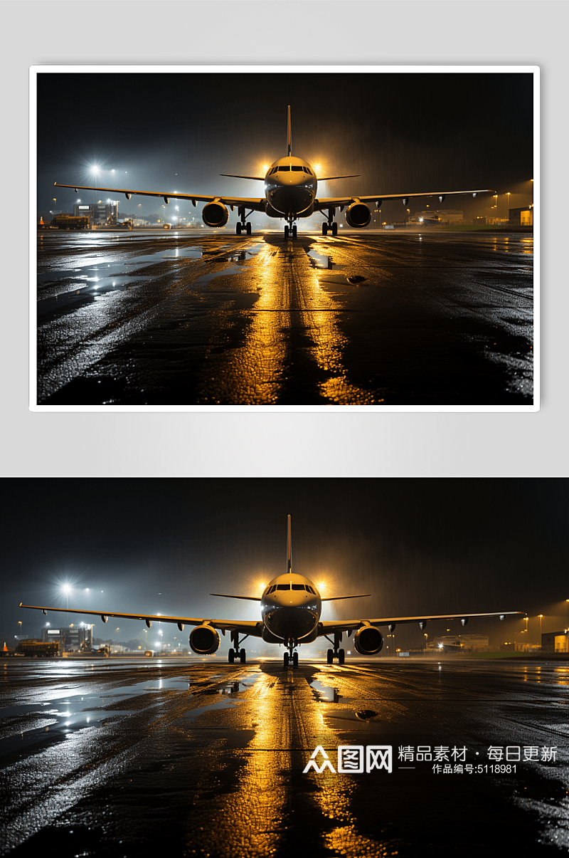AI数字艺术机场飞机图片素材