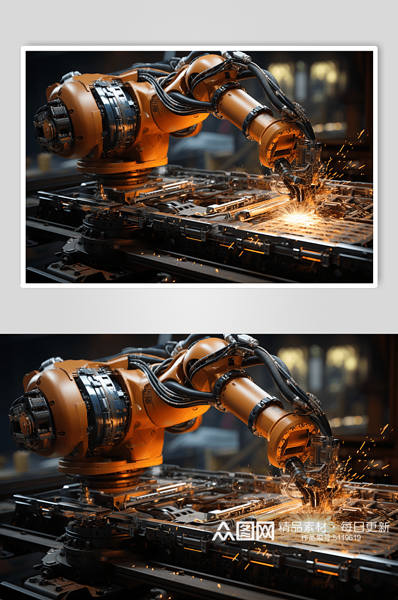 AI数字艺术机械臂图片素材