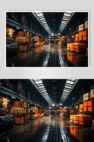 AI数字艺术仓库运输图片