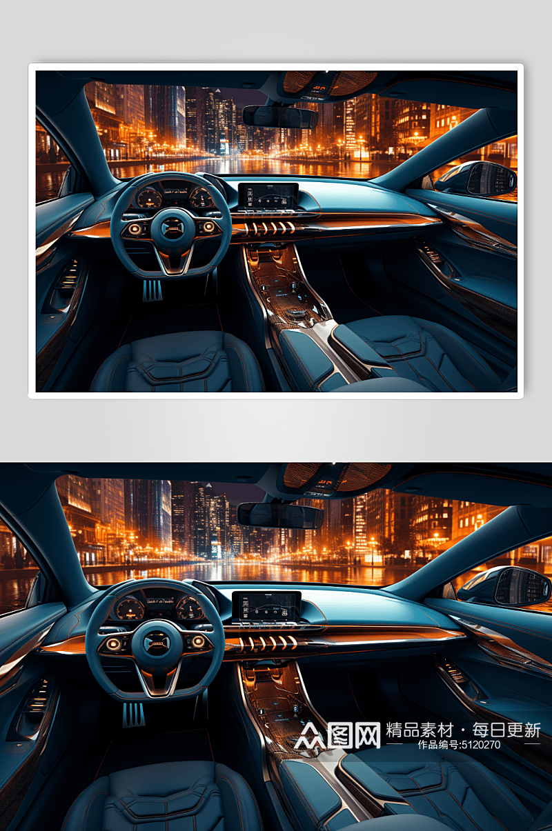 AI数字艺术汽车内部内饰图片素材