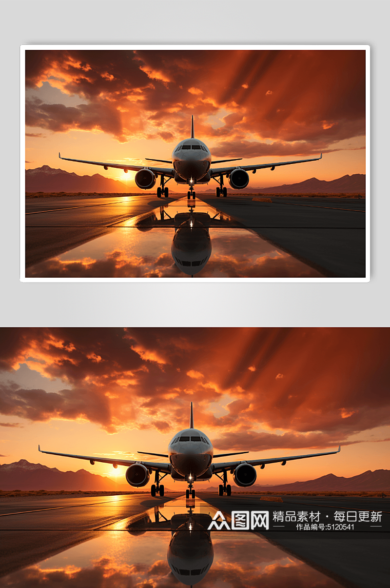 AI数字艺术机场飞机图片素材