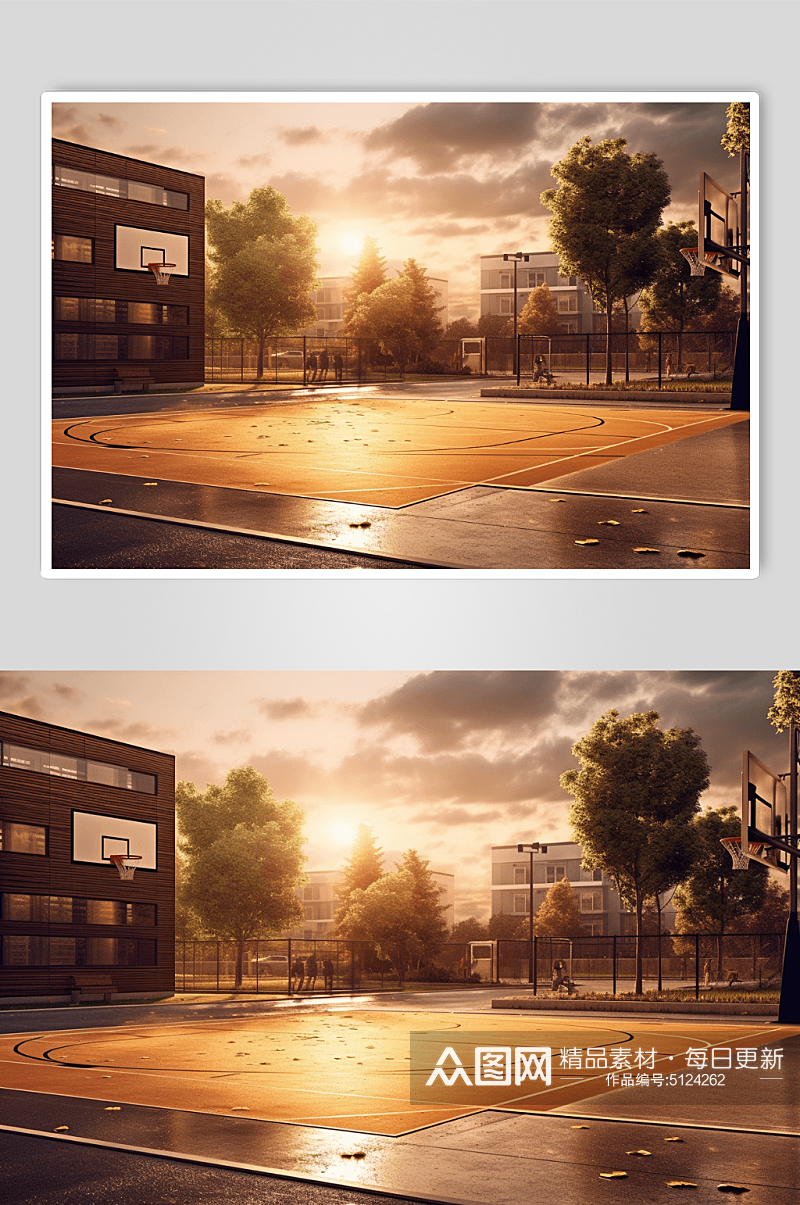 数字艺术篮球场图片素材