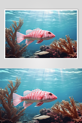 数字艺术红色海鱼图片