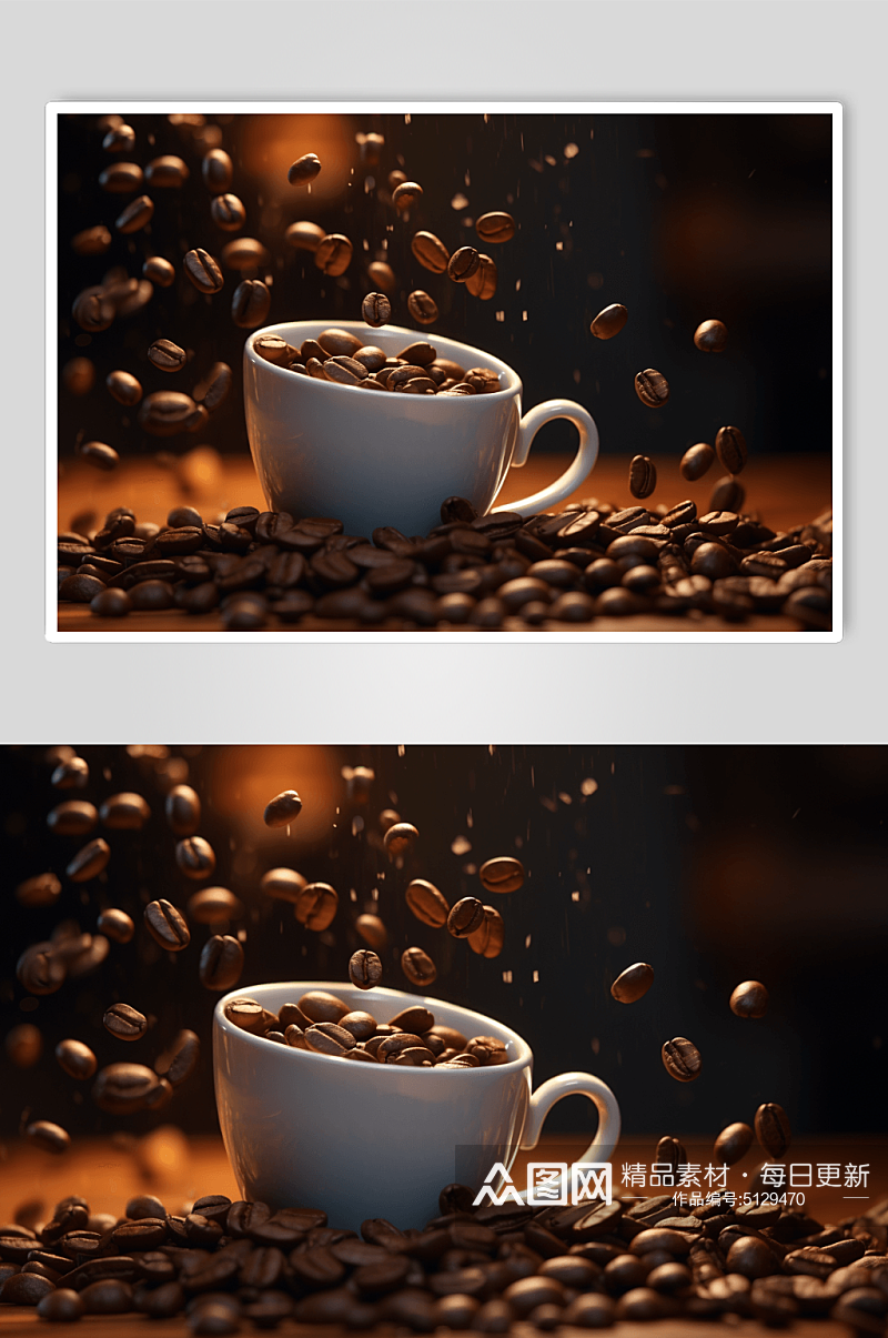 数字艺术咖啡豆图片素材