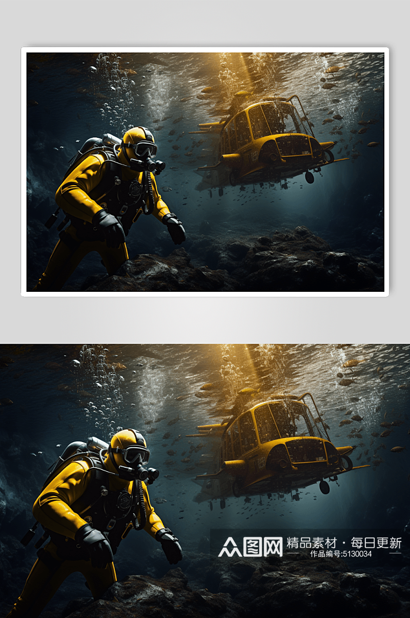 数字艺术潜水员图片素材