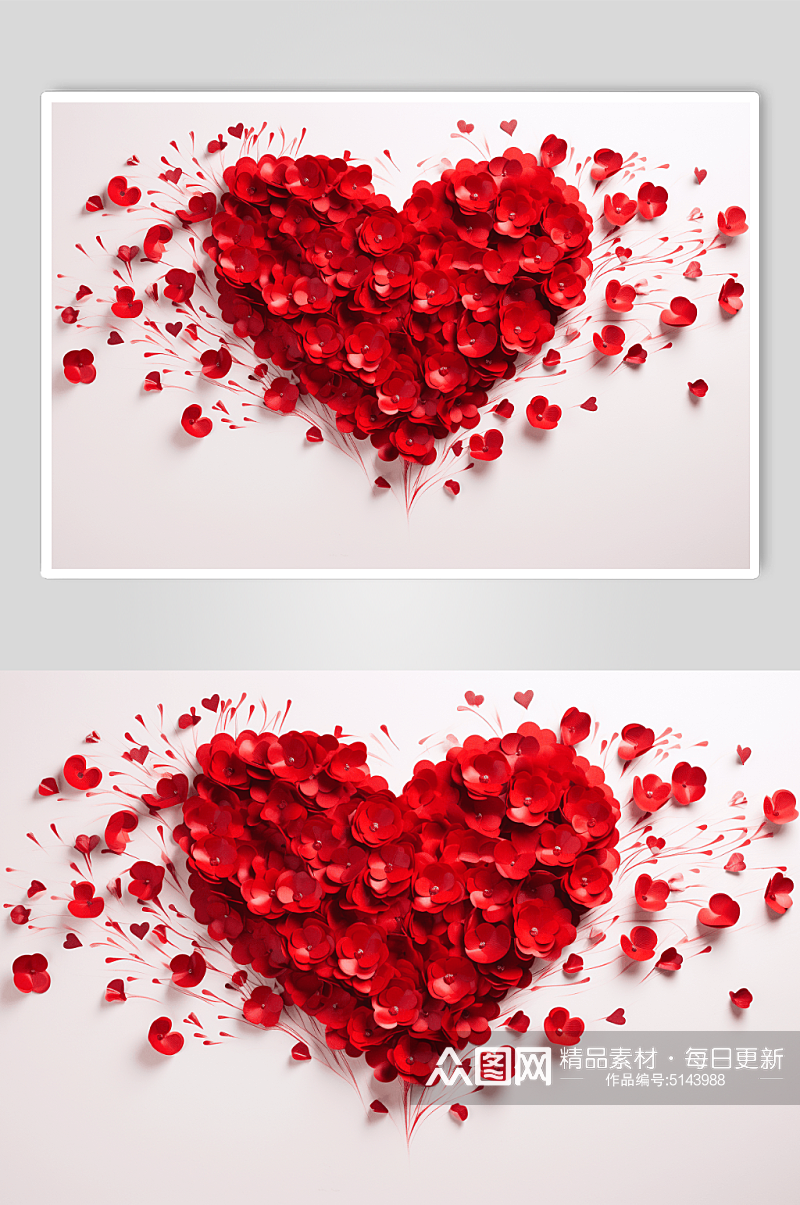 红色浪漫爱心数字艺术图片素材