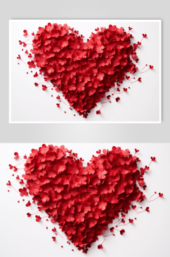 红色浪漫爱心数字艺术图片