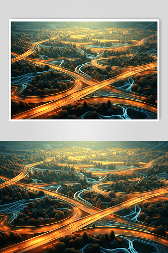 公路风景数字艺术图片