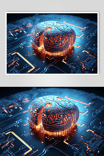 科技大脑数字艺术图片