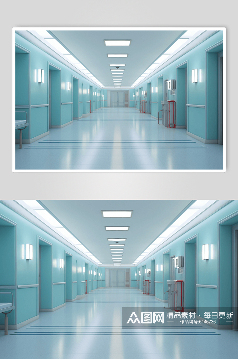 医院走廊数字艺术图片素材