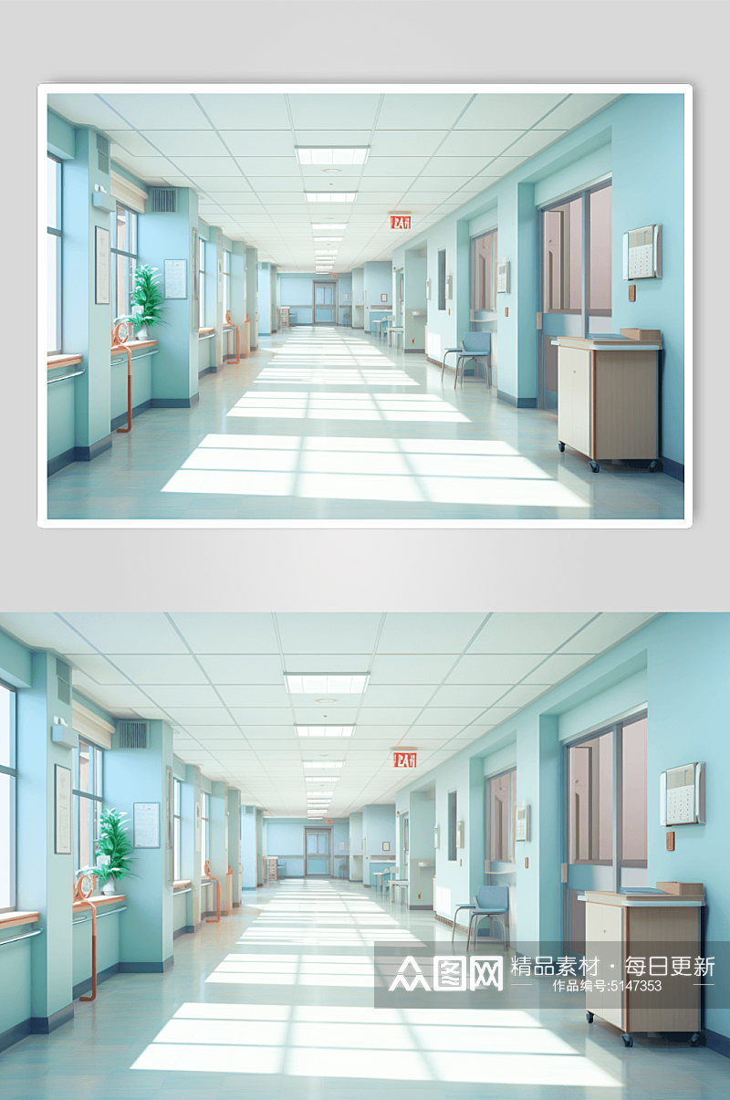 医院走廊数字艺术图片素材