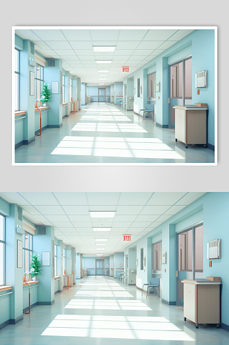 医院走廊数字艺术图片