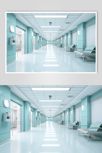 医院走廊数字艺术图片