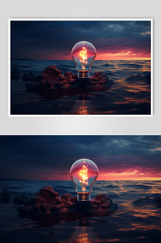 灯泡创意数字艺术图片