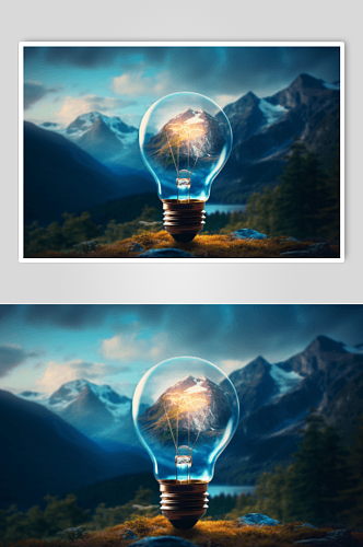 灯泡创意数字艺术图片