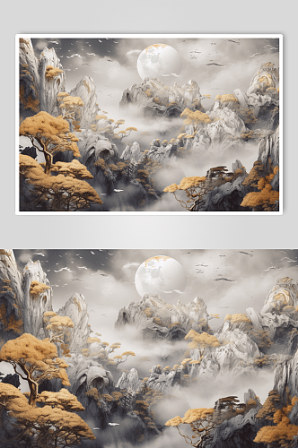 数字艺术中国风壁画图片