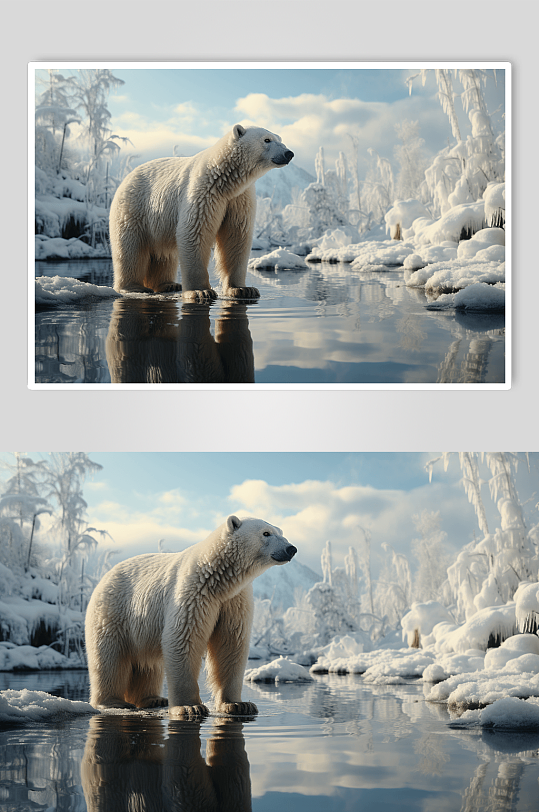 数字艺术北极熊图片