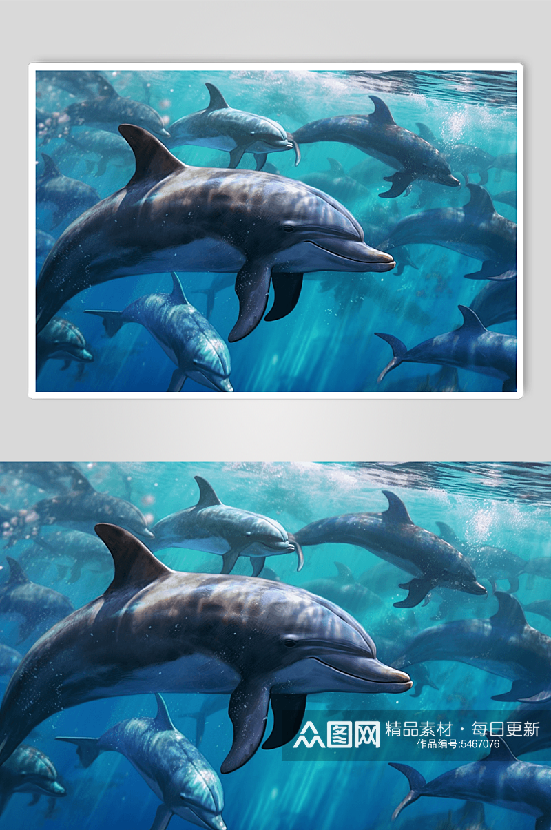 数字艺术活泼可爱海豚素材