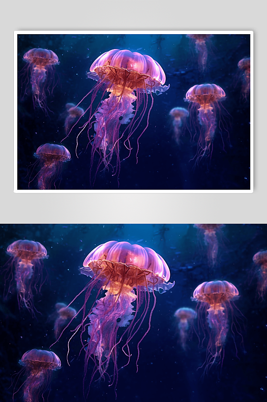 数字艺术海底水母创意高清摄影图