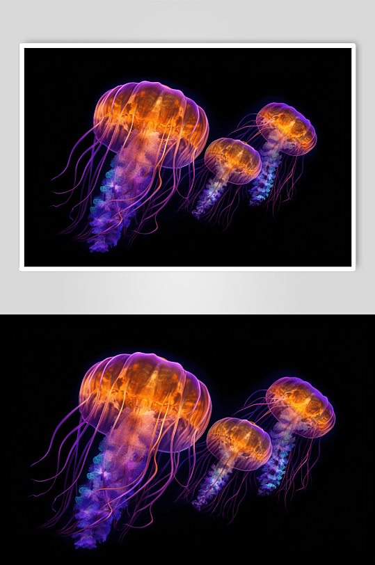 数字艺术海底水母创意高清摄影图