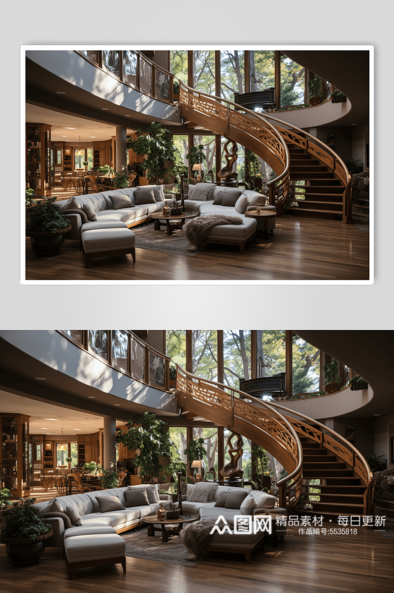 数字艺术室内设计楼梯创意摄影图素材