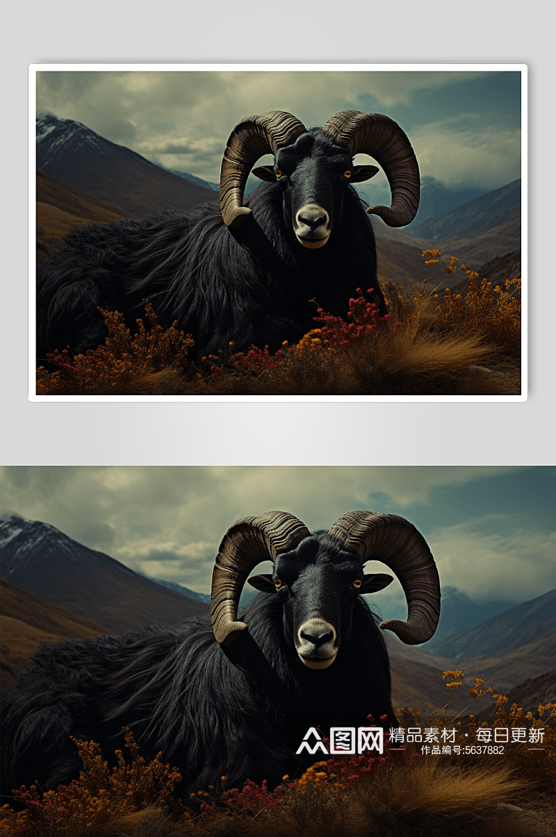 数字艺术动物山羊图片素材