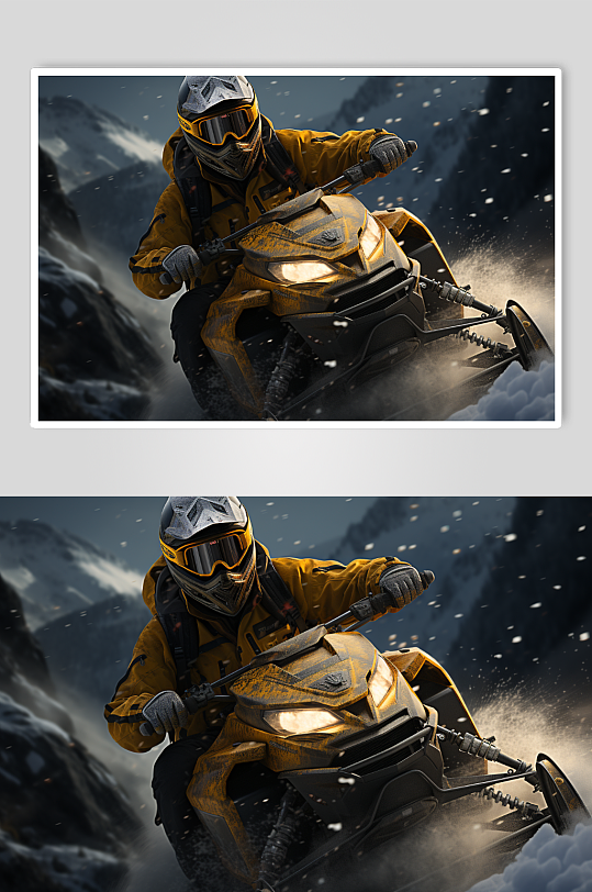 数字艺术高清雪橇车摄影图