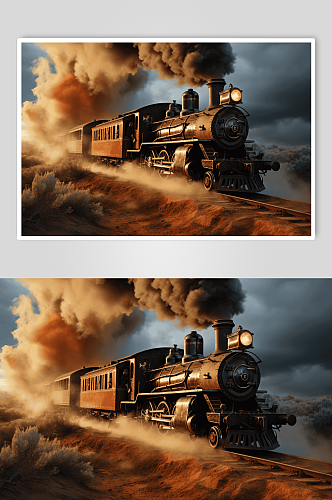 数字艺术高清创意复古火车图片