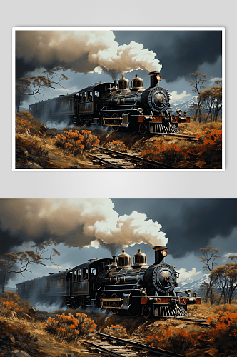 数字艺术高清创意复古火车图片