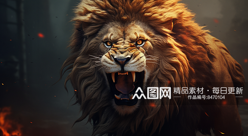 数字艺术雄狮动物照片素材