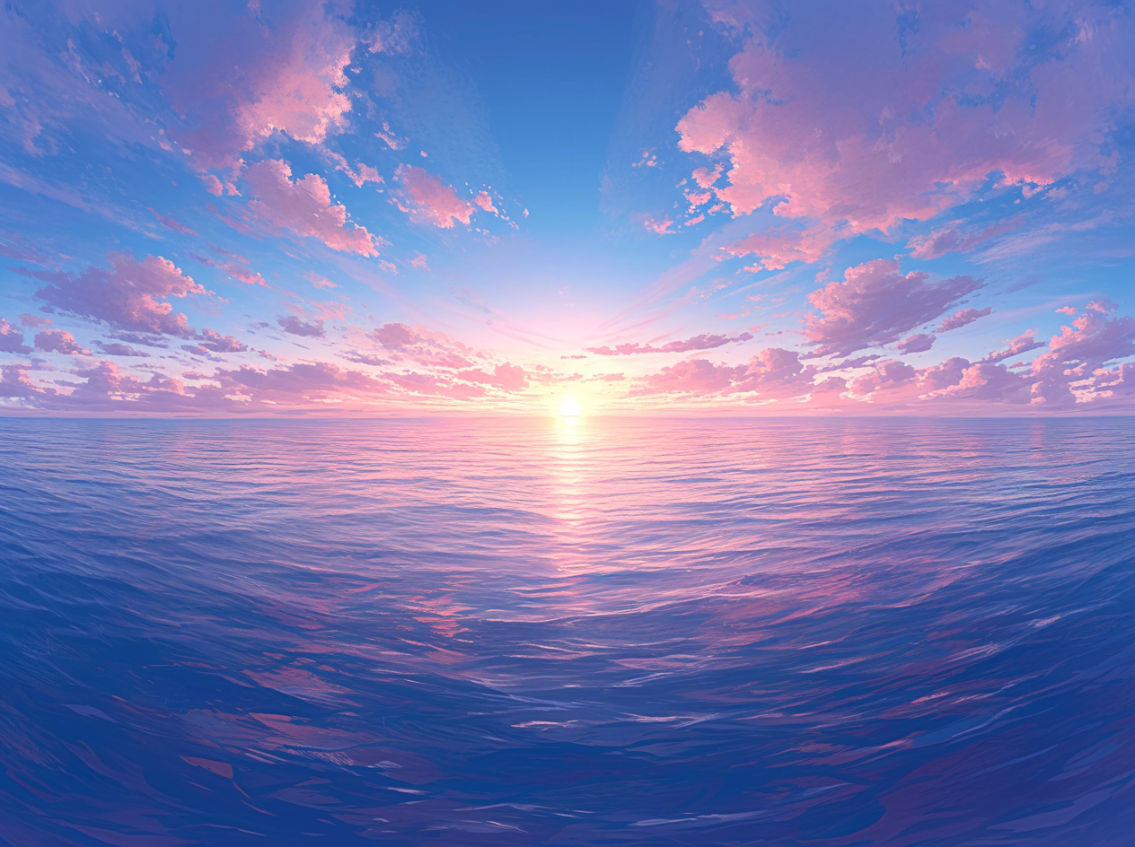 数字艺术海边日出景色素材