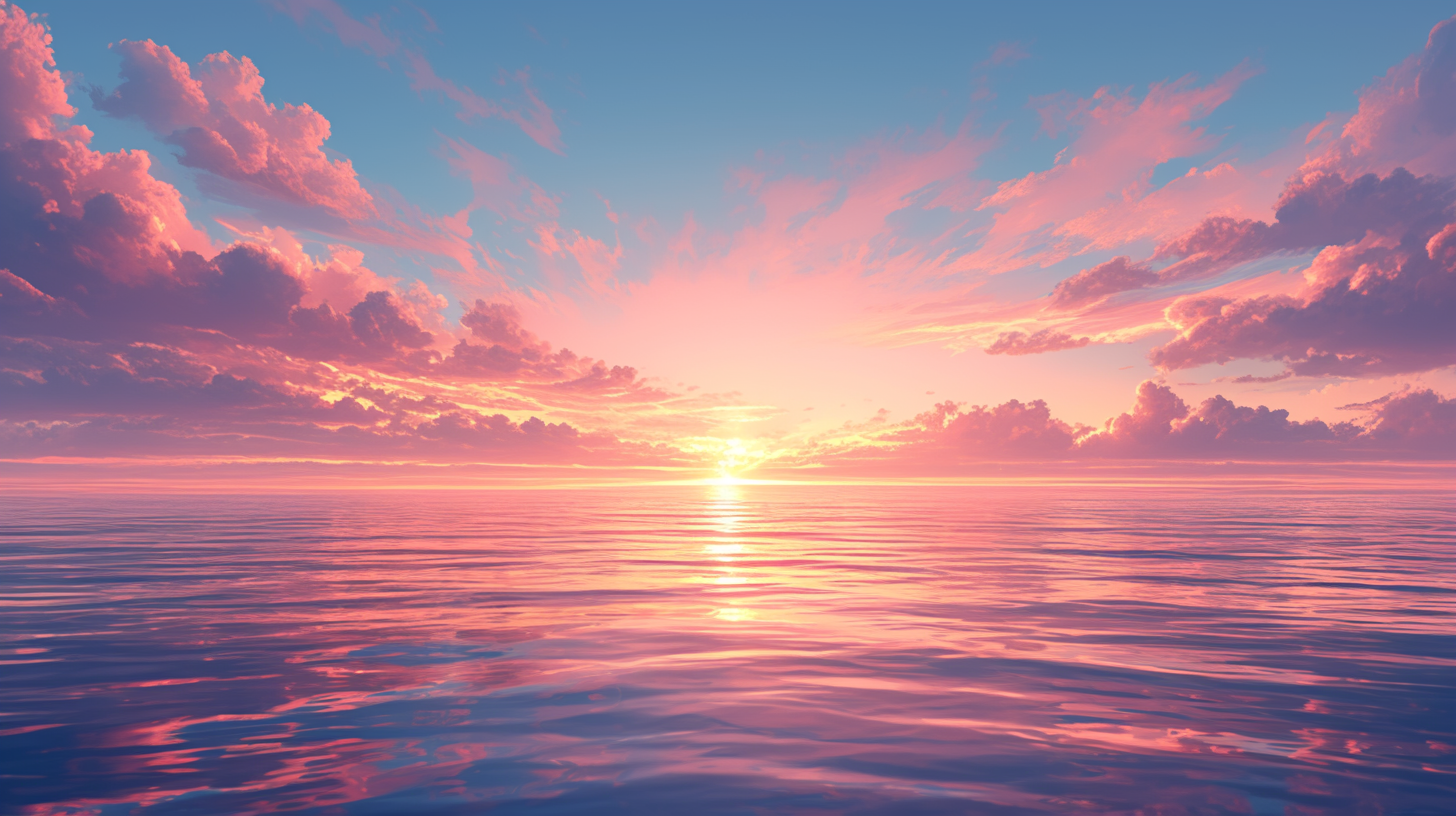 数字艺术海边日出景色素材