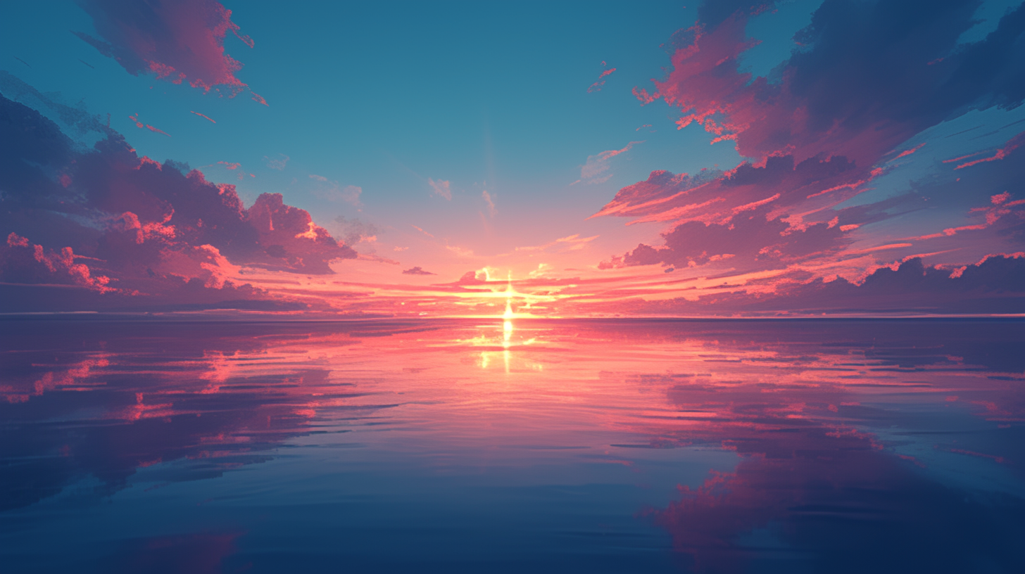 数字艺术海边日出景色素材