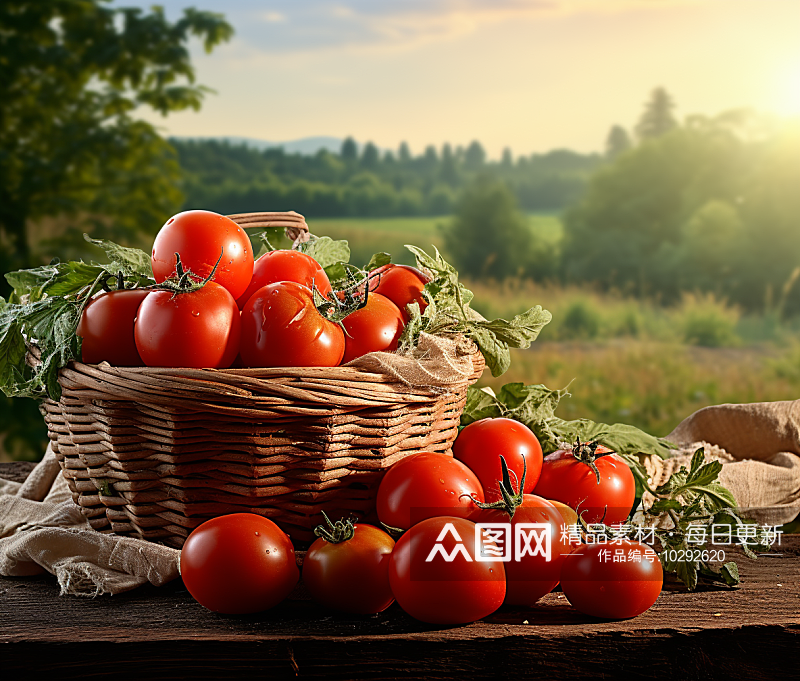 美味新鲜的番茄西红柿蔬菜素材
