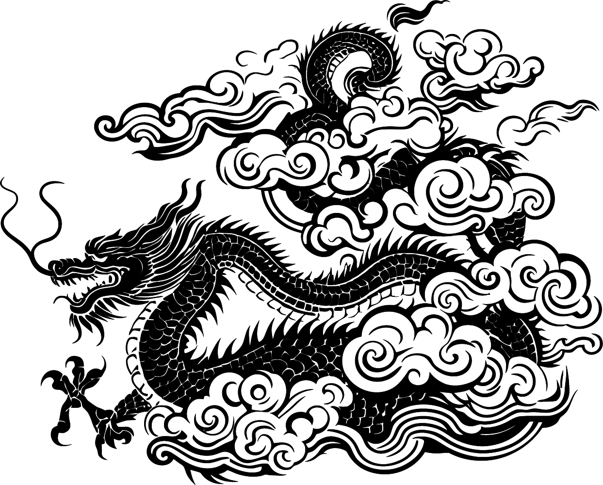 创意矢量龙纹图案元素素材