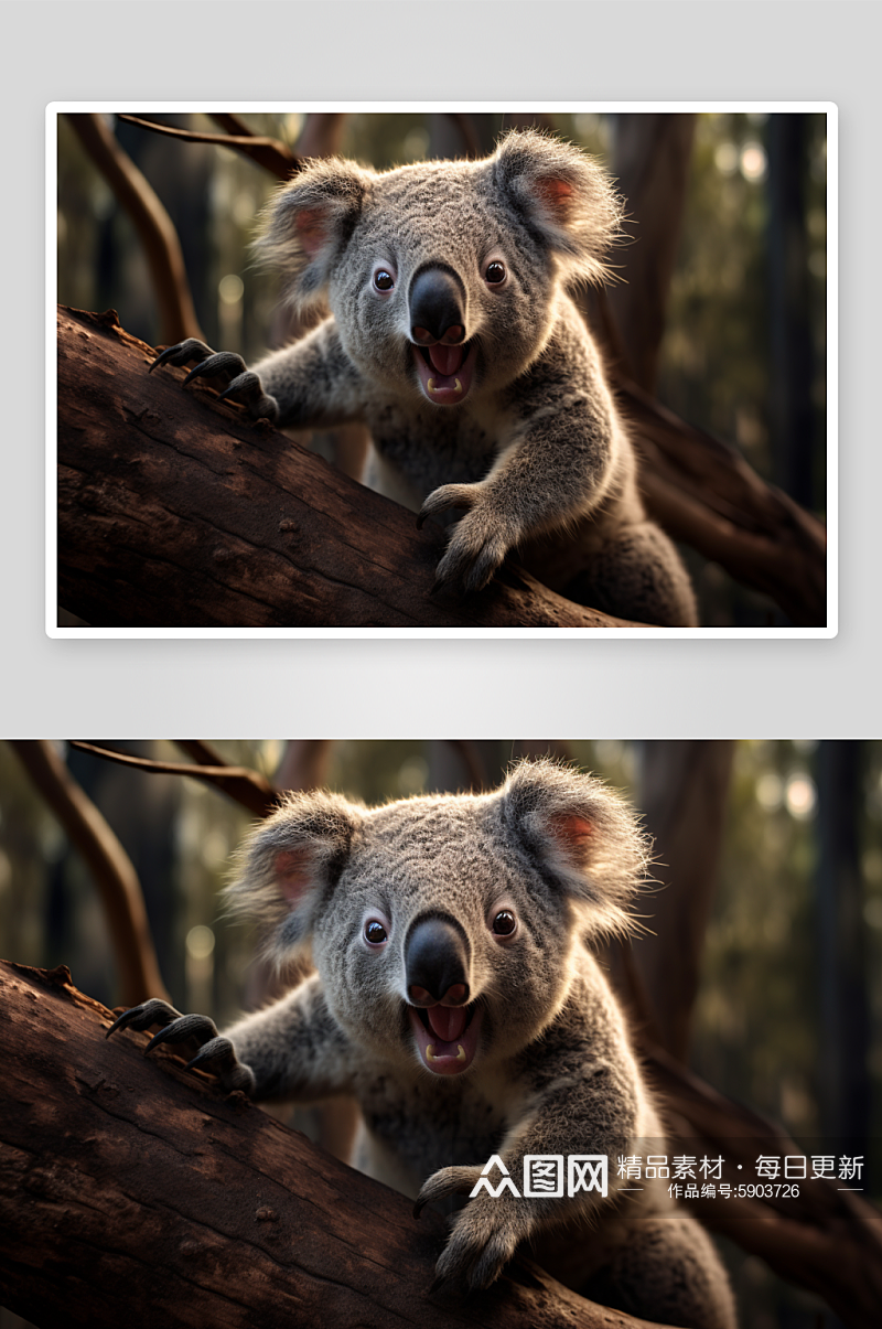 高清实拍特写野生动物树熊图片素材