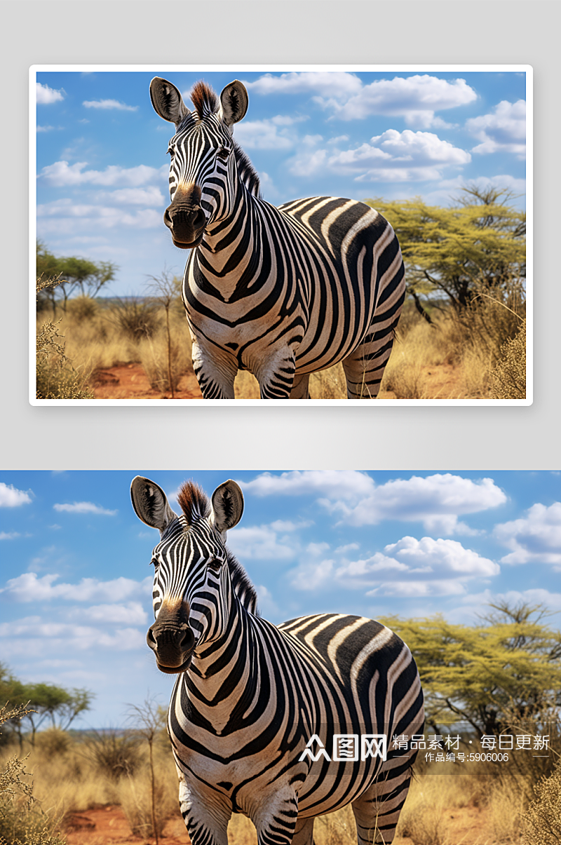 高清创意实拍野生动物斑马图片素材