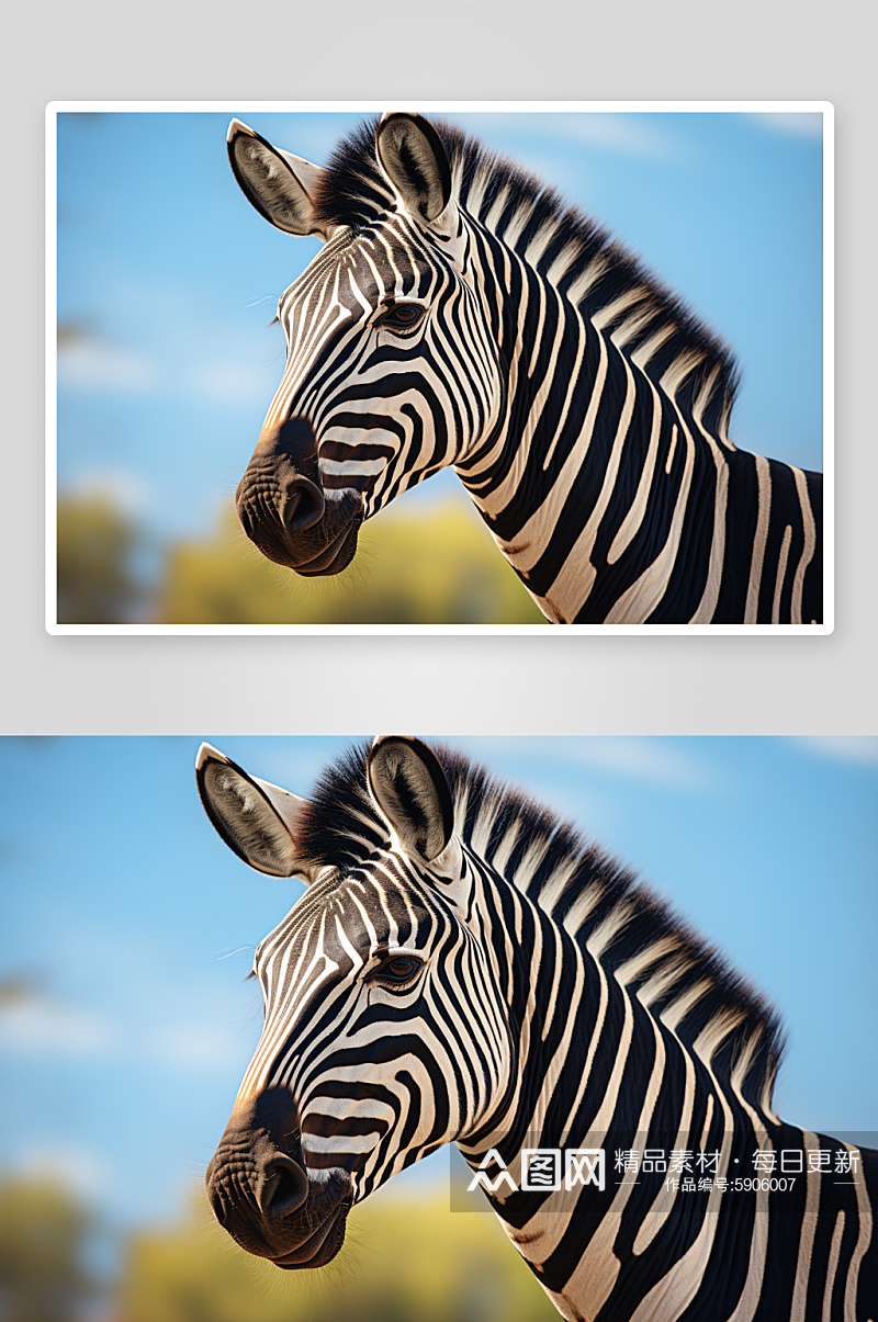 高清创意实拍野生动物斑马图片素材