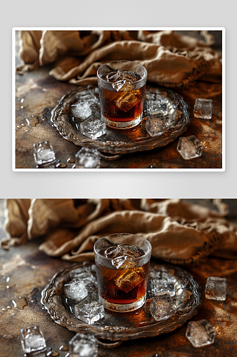 数字艺术AI冰咖啡饮品图片