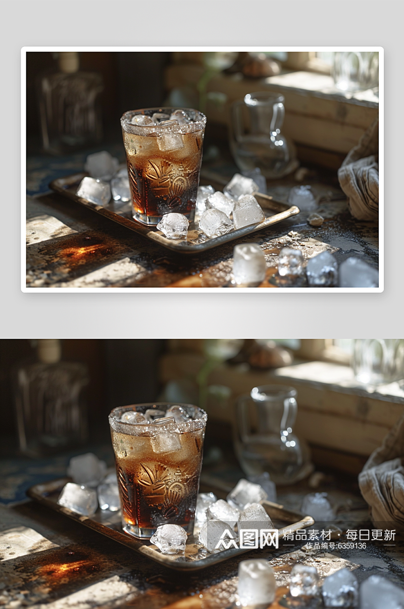 数字艺术AI冰咖啡饮品图片素材