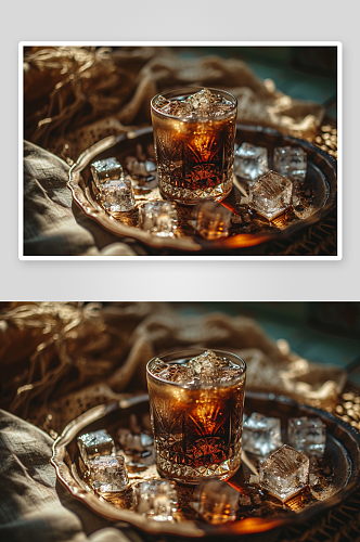 数字艺术AI冰咖啡饮品图片
