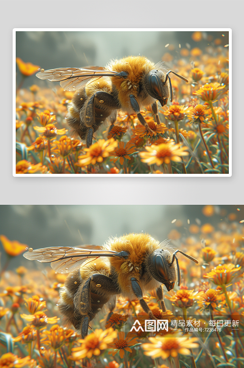 数字艺术可爱蜜蜂昆虫素材