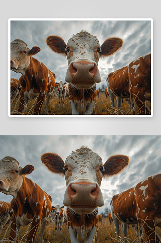 数字艺术可爱牛群动物