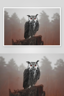数字艺术猫头鹰动物